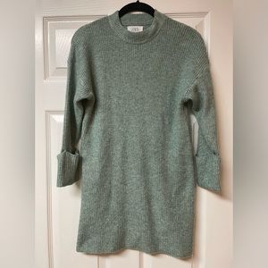 Zara Sweater Dress Mini dress green/gray mock neck Size 9-10